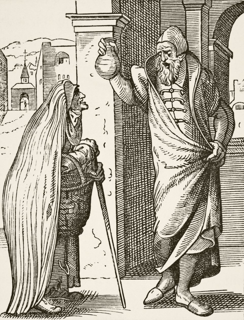 En läkare på 1500-talet, från "Science and Literature in the Middle Ages" av Paul Lacroix (1806-84) publicerad London 1878 av French School