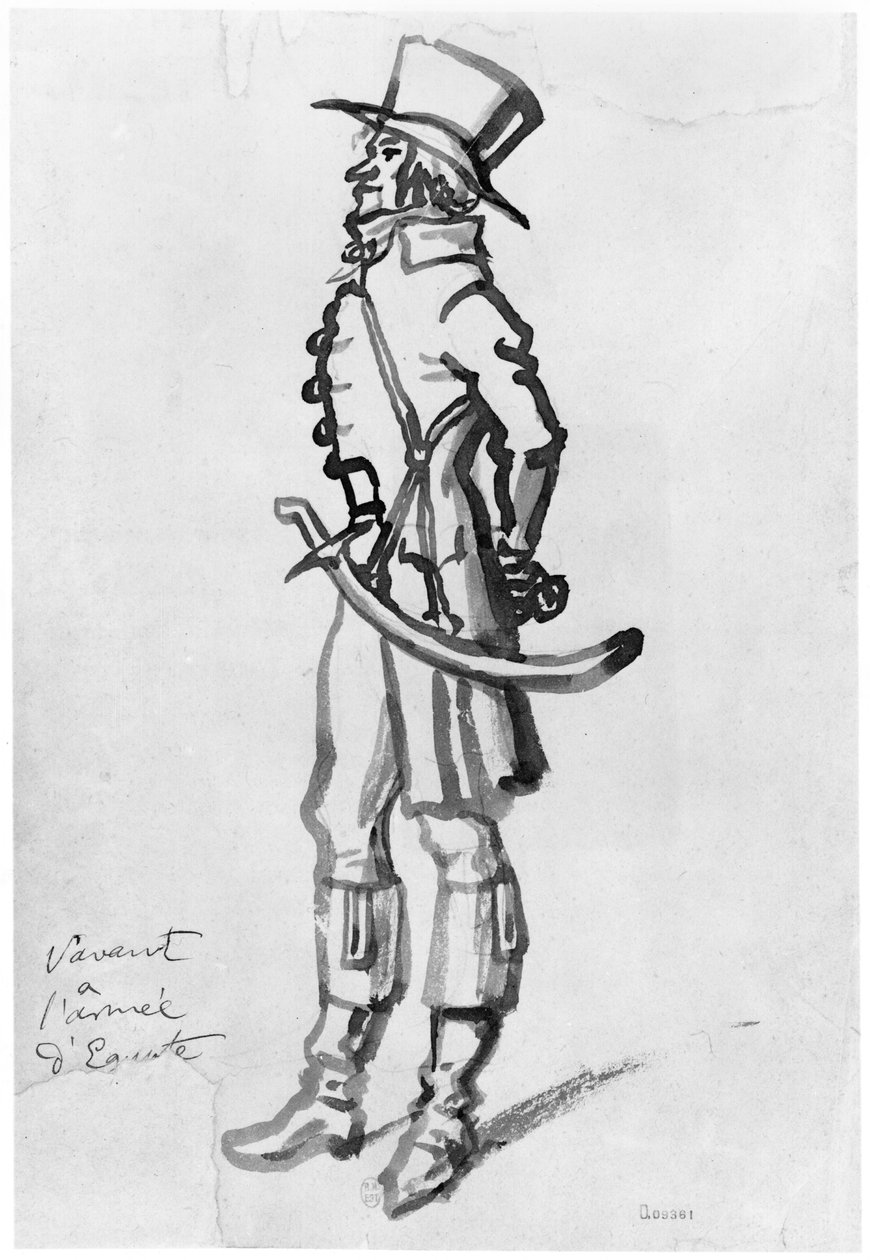 En vetenskapsman från den egyptiska kampanjen, 26 mars 1795 (tvätt på papper) av French School