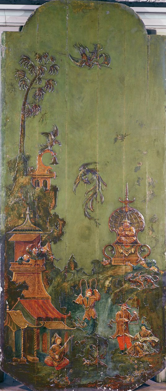Luft, från en serie paneler föreställande de fyra elementen, c.1730 (polykromt trä) av French School