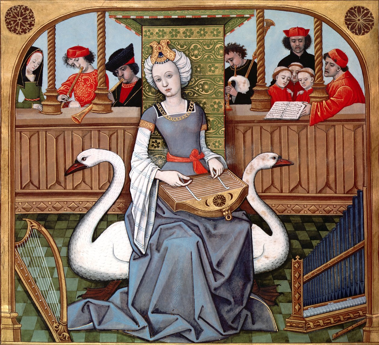 Allegory of Music, ms Francais 143 fol.65v från 