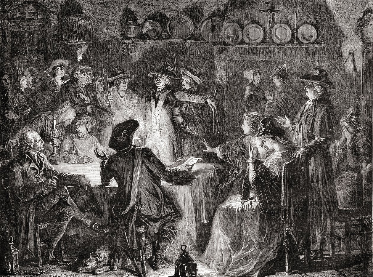 Arrestering av kungafamiljen i Varennes den 21 juni 1791 av French School