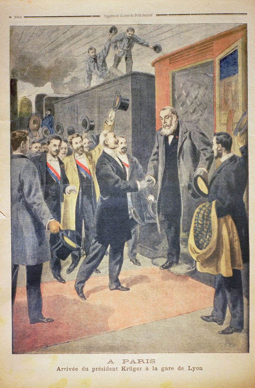 I Paris: president Krügers ankomst till Gare de Lyon, illustration från "Le Petit Journal", 9 december 1900 (se även 116054). av French School