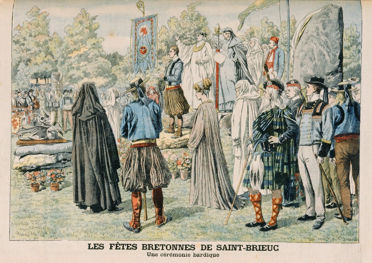 Bardic-ceremoni i Saint-Brieuc, Bretagne, illustration från 
