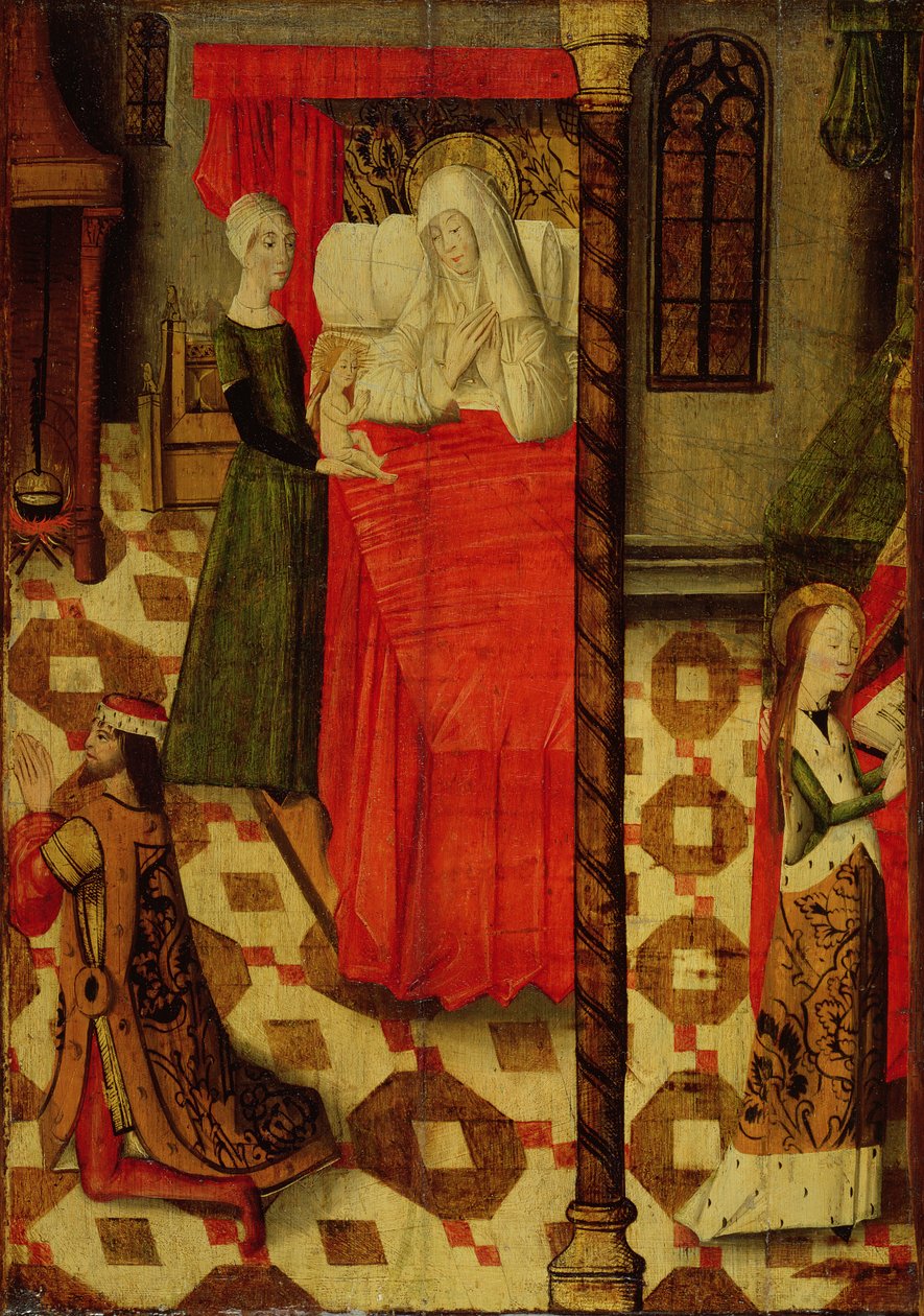 Jungfruns födelse (tempera på panel) av French School