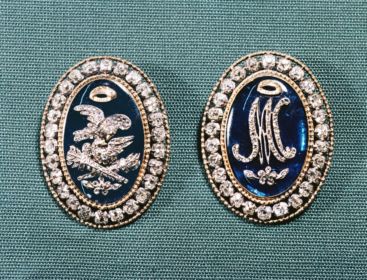 Armbandsspännen, sent 1700-tal (diamant och pasta i guld) av French School
