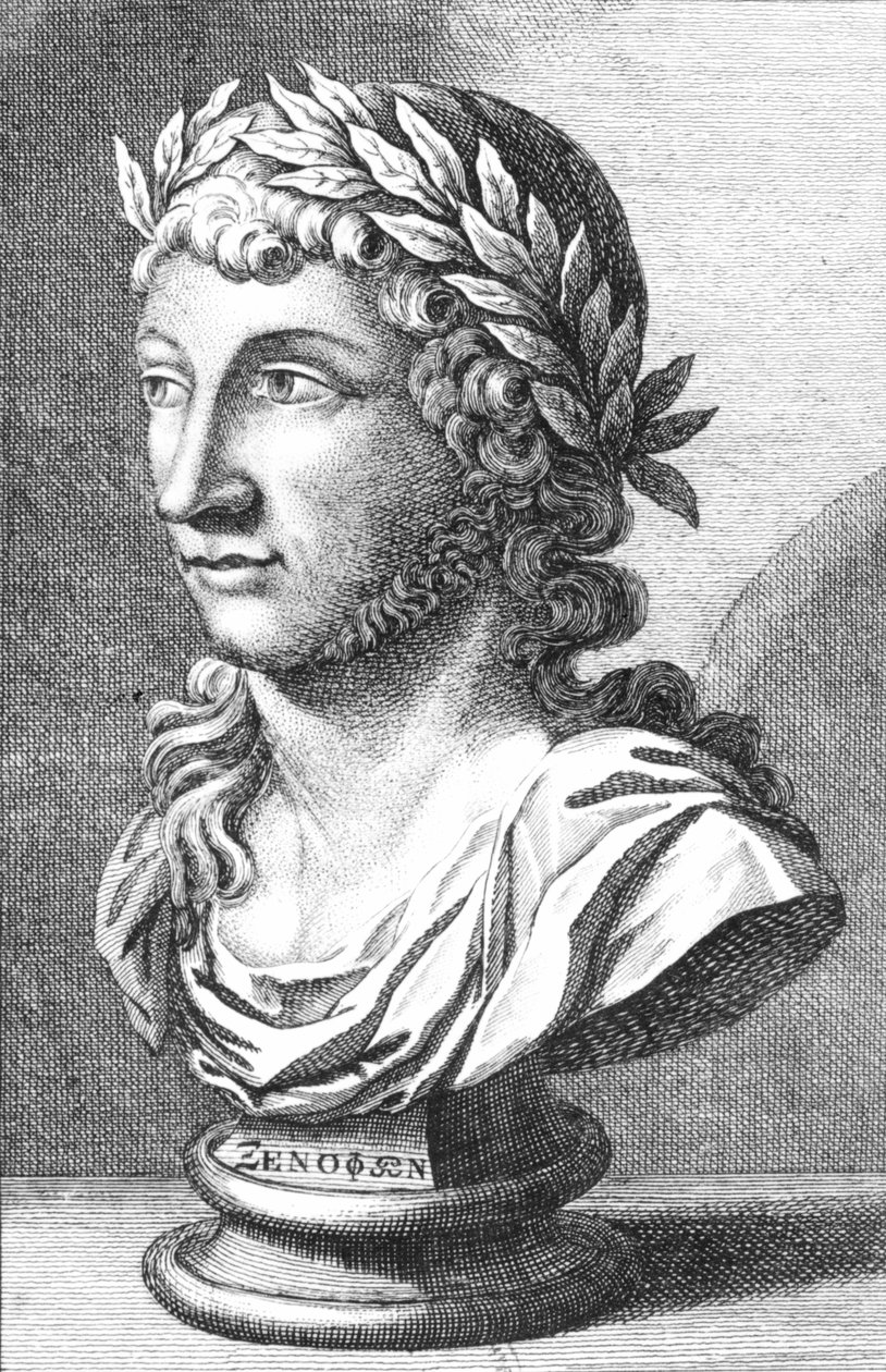 Byst av Xenophanes (c.560-c.478 f.Kr.) av French School