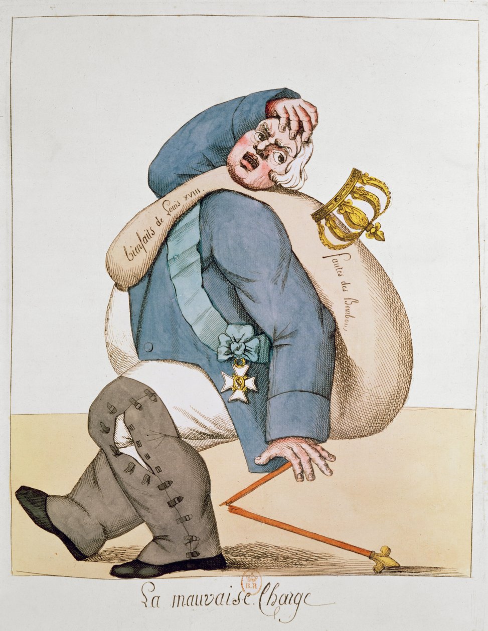 Karikatyr av Ludvig XVIII (1755-1824) 1815 av French School