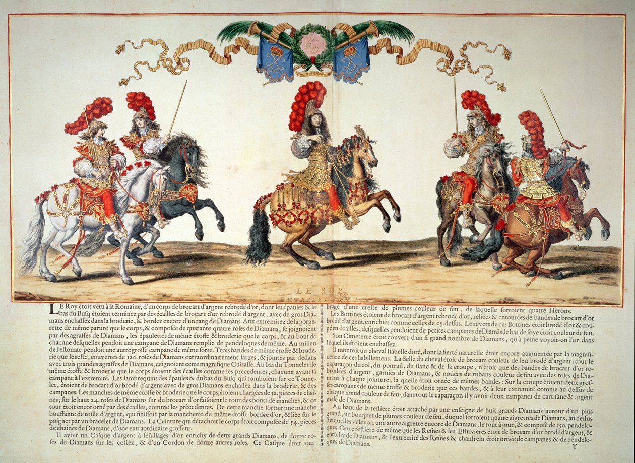 Karusell som uppfördes av Ludvig XIV (1638-1715) framför Tuilerierna den 5 juni 1662. av French School