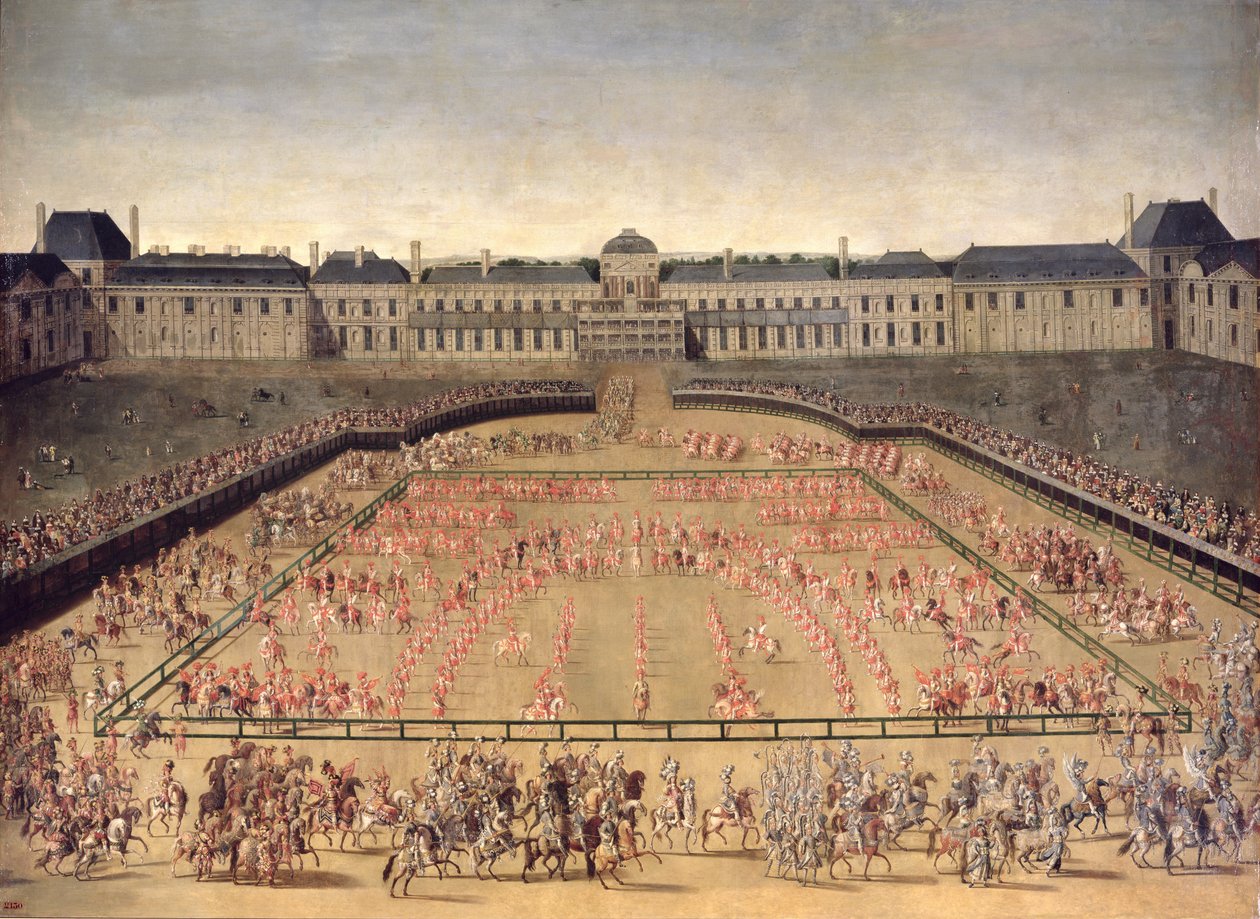 Karusell ges för Ludvig XIV i Tuileripalatsets hov, 5 juni 1662 av French School