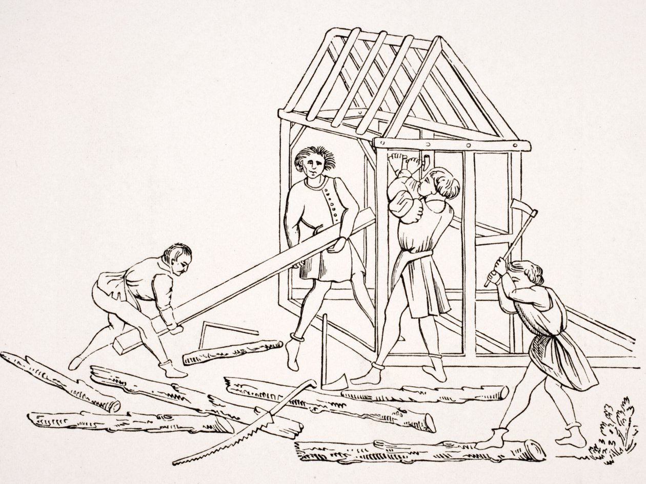 Snickare, efter en miniatyr i ett 1400-talsmanuskript, 