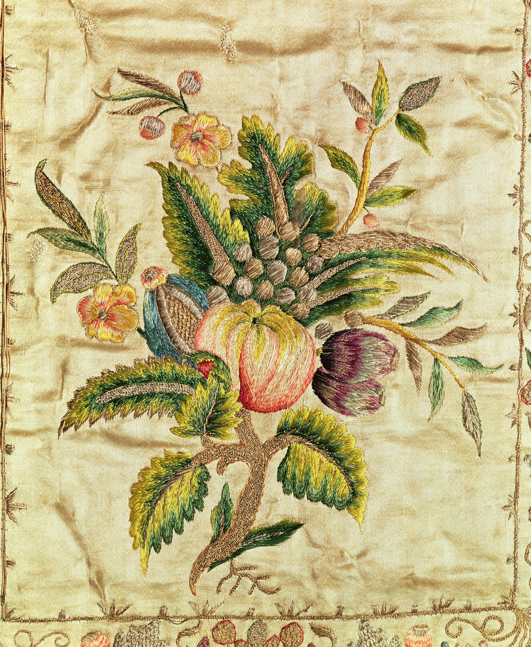 Chasuble, ca 1785 (satängbroderad i guld- och silvertrådar i bäddat arbete) av French School