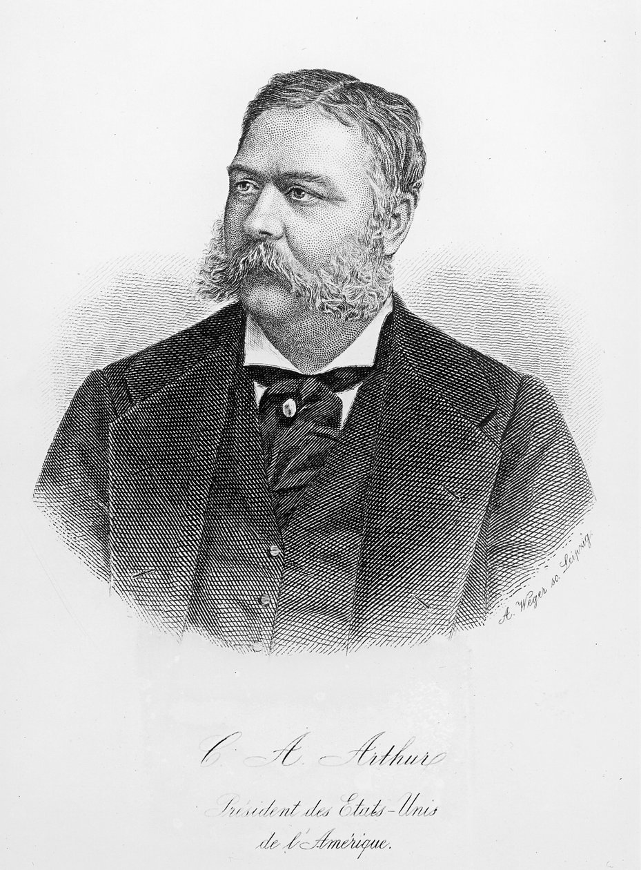 Chester Alan Arthur (1829-86), graverad av A. Weger av French School
