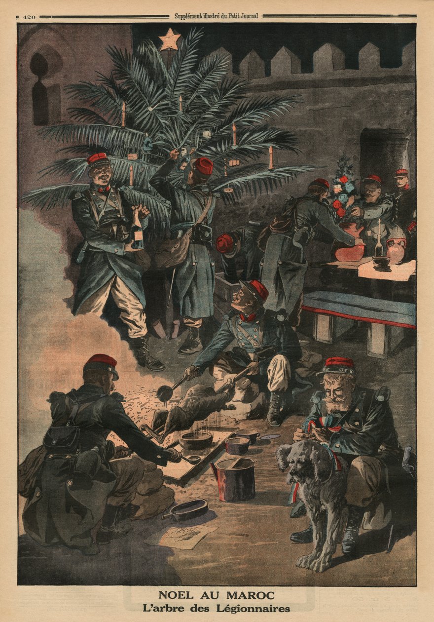 Jul i Marocko, legionärernas julgran, illustration på baksidan från 