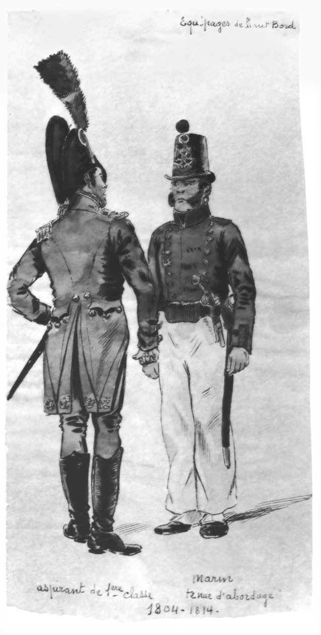 Franska marinsoldaters kostymer från 1804 till 1814 av French School