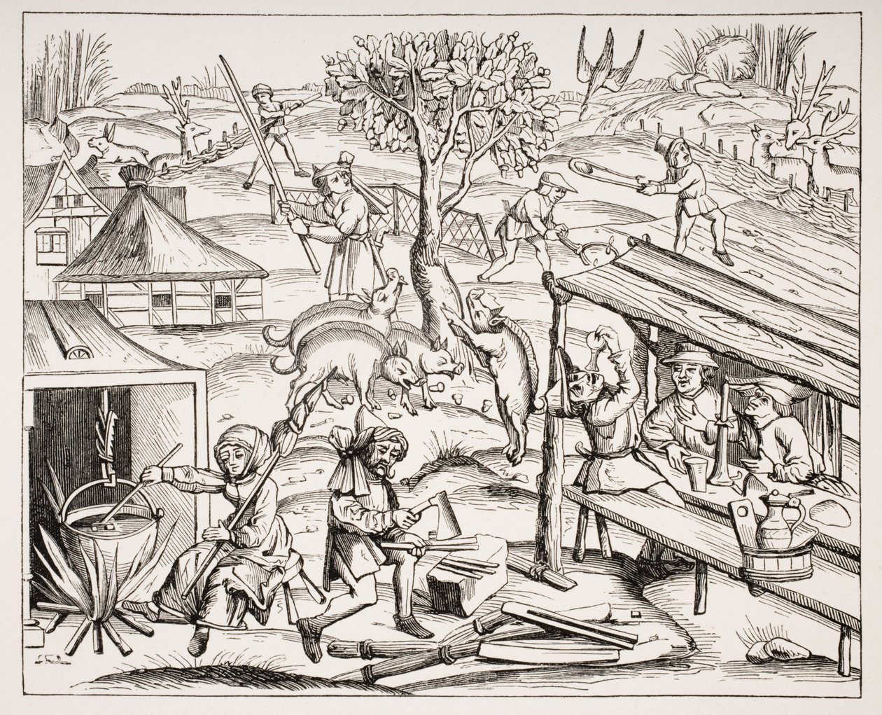 Country Life, efter ett träsnitt i en folioupplaga av Virgin, publicerad i Lyon, 1517, från 
