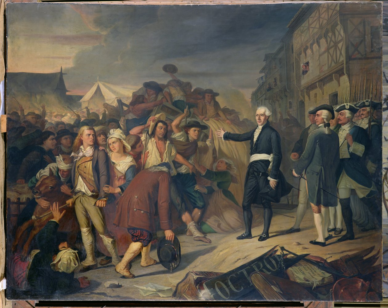 Daniel de Kervegan (1735-1817) borgmästare i Nantes, lugnar ett upplopp av French School