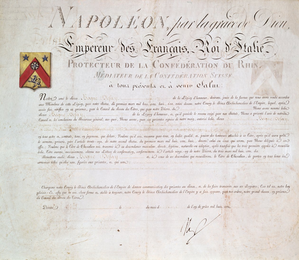 Adelsdekret skapat under det första imperiet, 1813 av French School