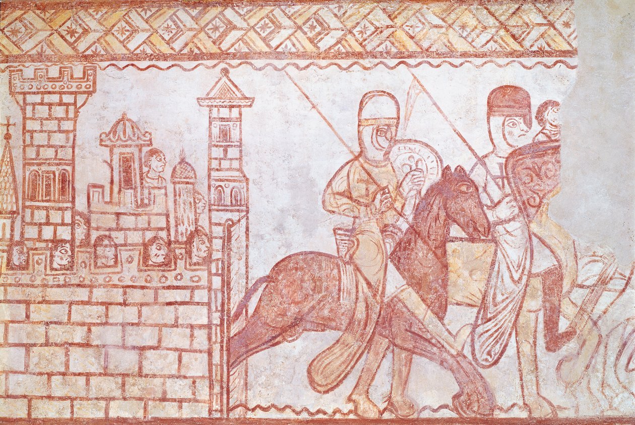 Korsfararnas avgång 1163 från det syriska slottet Krak des Chevaliers för slaget vid Bocquée av French School