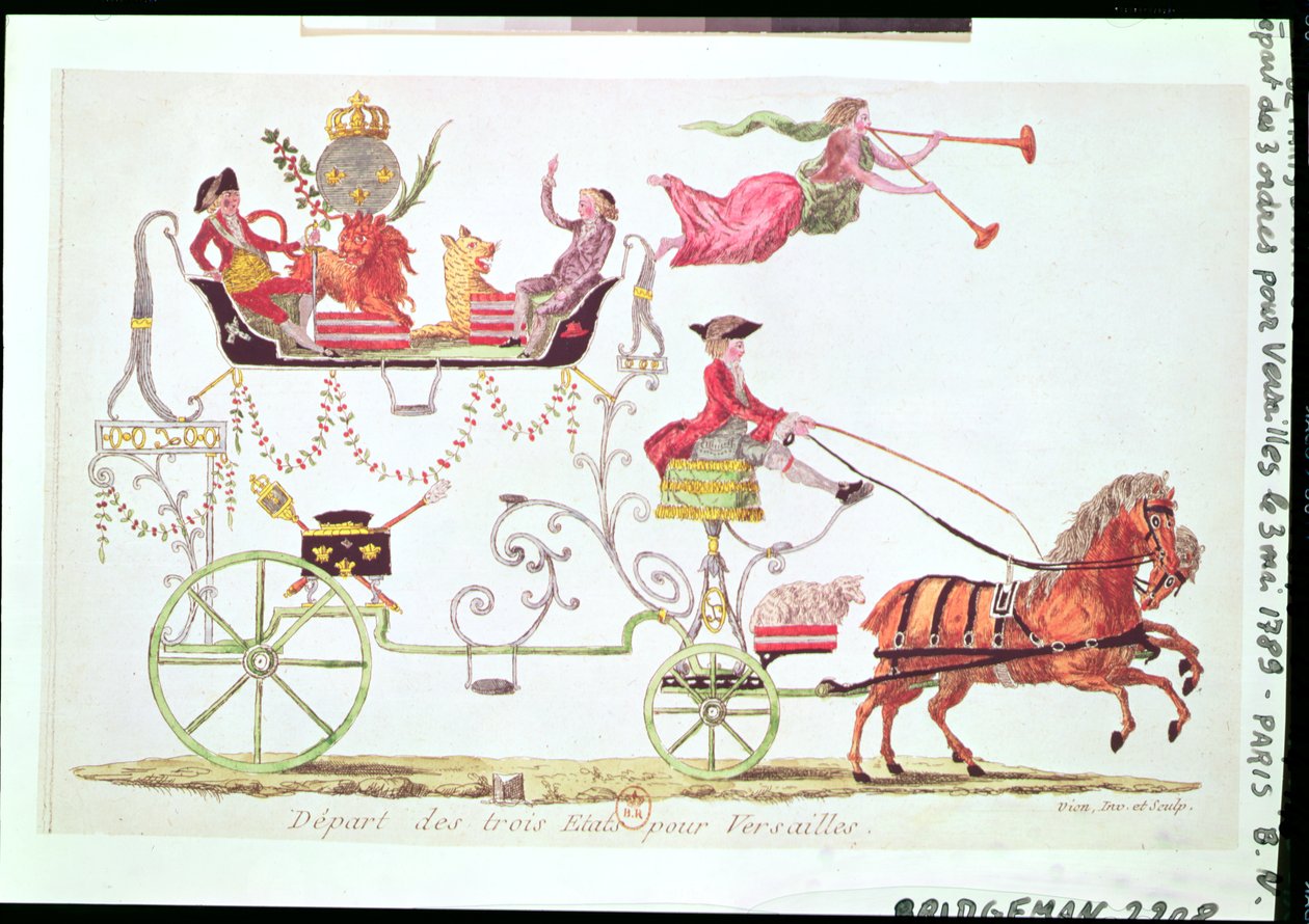 De tre ordernas avresa till Versailles den 3 maj 1789 av French School