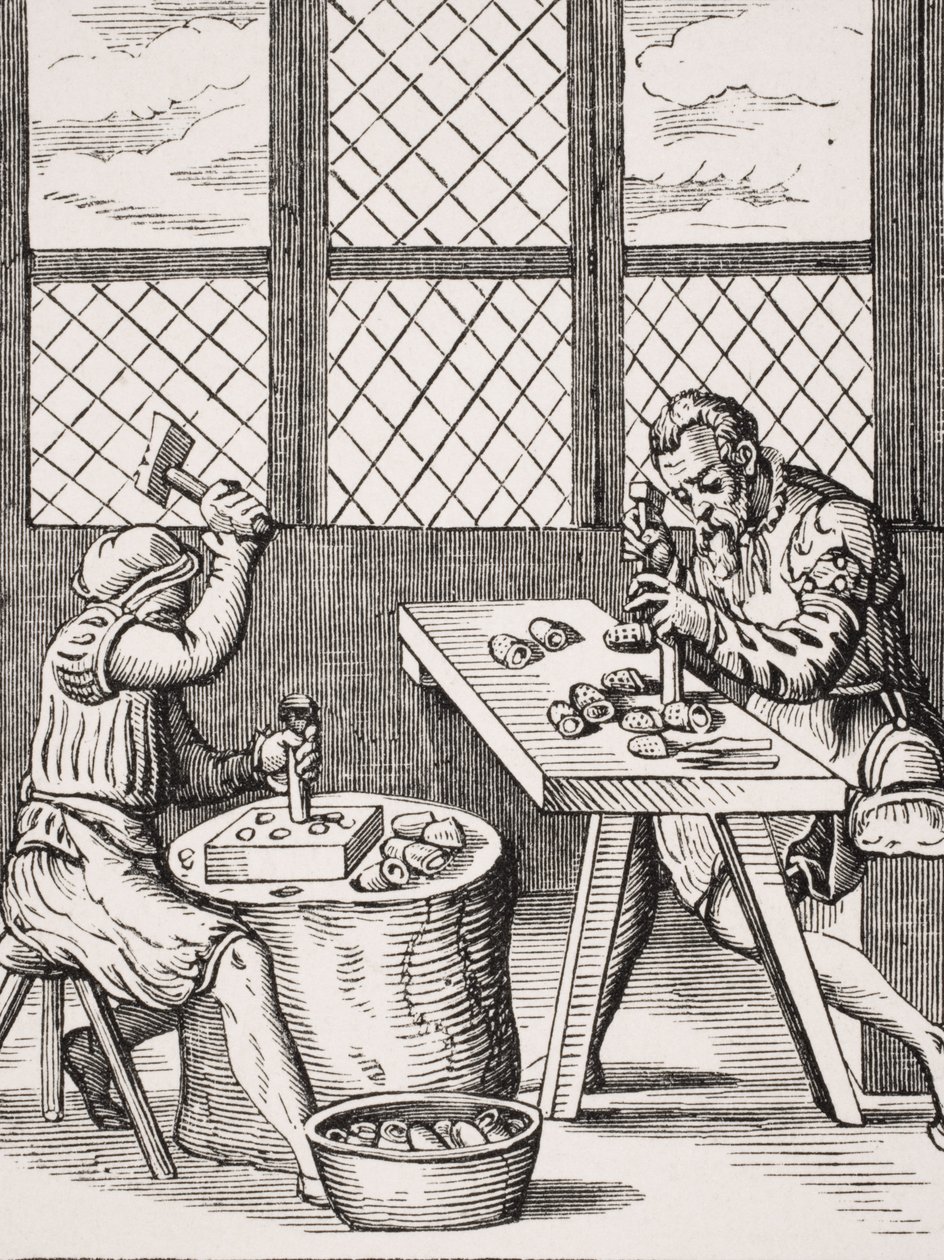 Dice Maker, reproduktion av ett träsnitt av Jost Amman (1539-91) från 