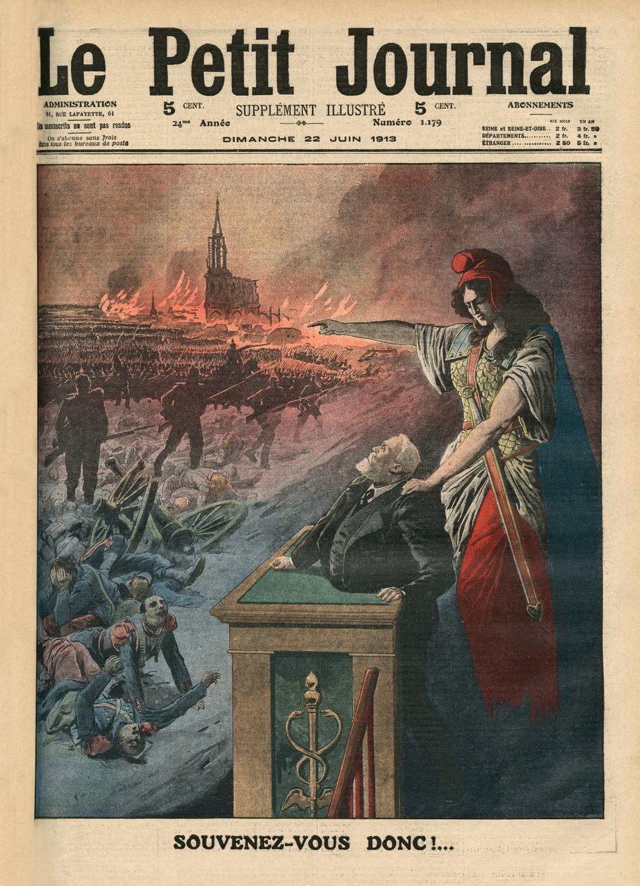 Nedrustning av Frankrike, Jean Jaures och Marianne, illustration från "Le Petit Journal", 6 december 1903 av French School