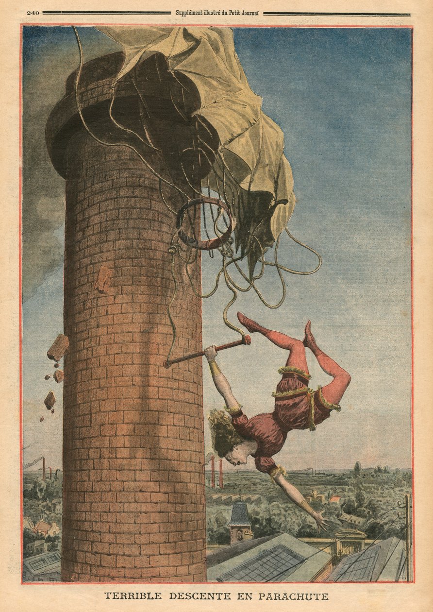 Fruktansvärda fallskärmsfall, Viola Spencer, illustration från 