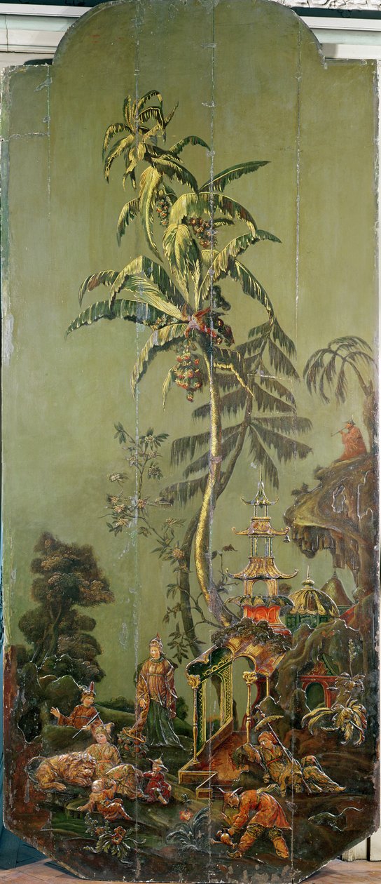 Jord, från en serie paneler föreställande de fyra elementen, c.1730 (polykromt trä) av French School