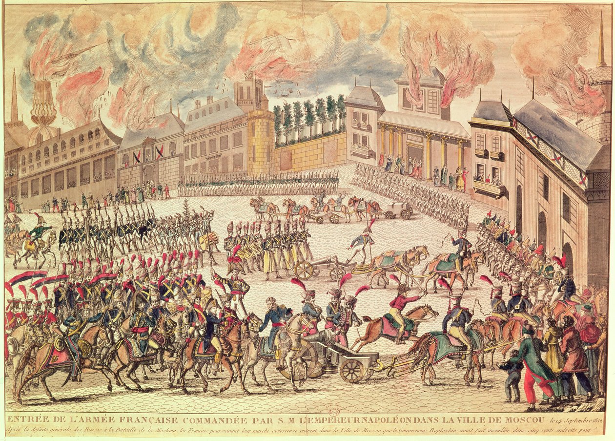 Franska arméns intåg i Moskva, under befäl av kejsar Napoleon, den 14 september 1812 av French School