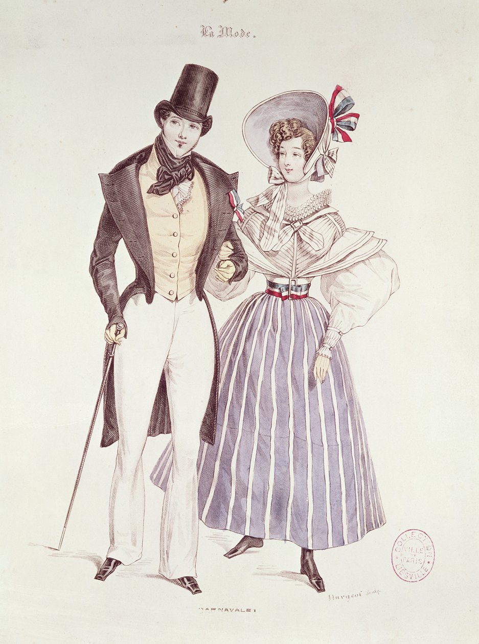 Mode för män och kvinnor, 1830 av French School