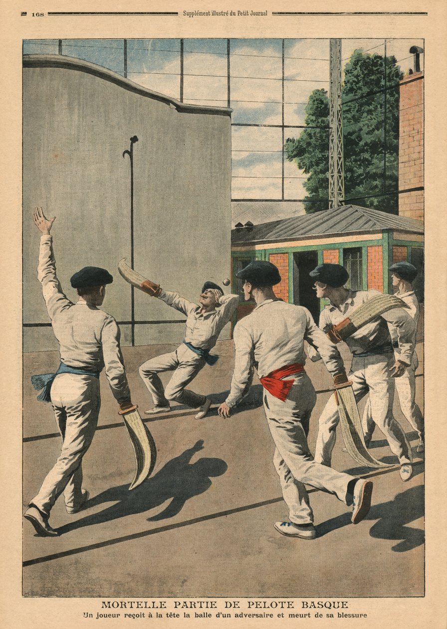 Dödlig baskisk pelota, illustration från "Le Petit Journal", supplement illustre, 26 maj 1907. av French School