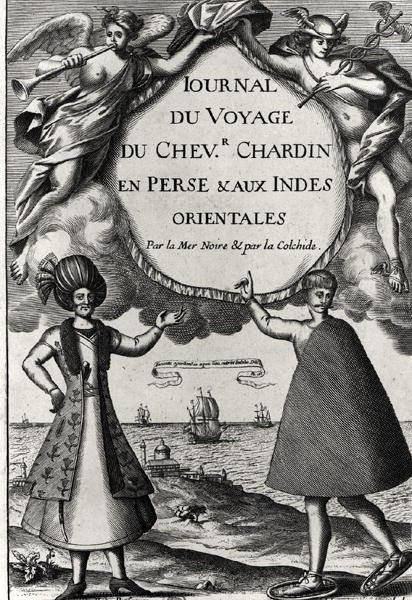 Bladet till Journal des Voyages du Chevalier Chardin, 1686 av French School