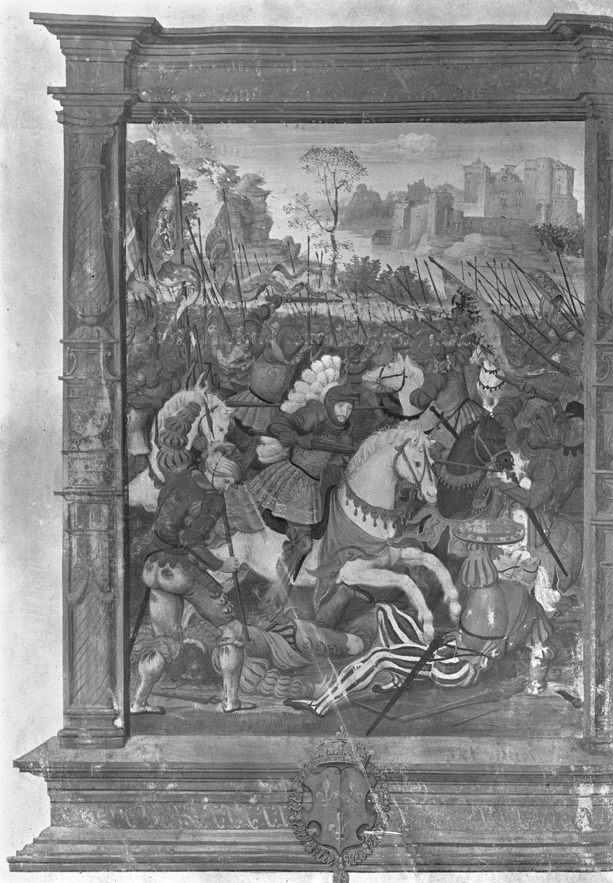 Fol.1 Francois I (1494-1547) akiendesha vita vya Marignan, Septemba 14, 1515 Swedish. av French School