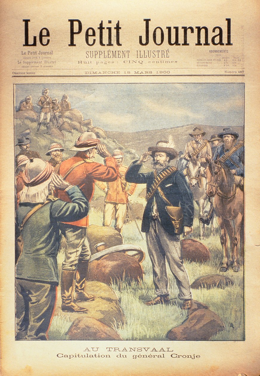 In the Transvaal: the Capitulation of General Cronje, främre omslaget till "Le Petit Journal", 18 mars 1900 av French School