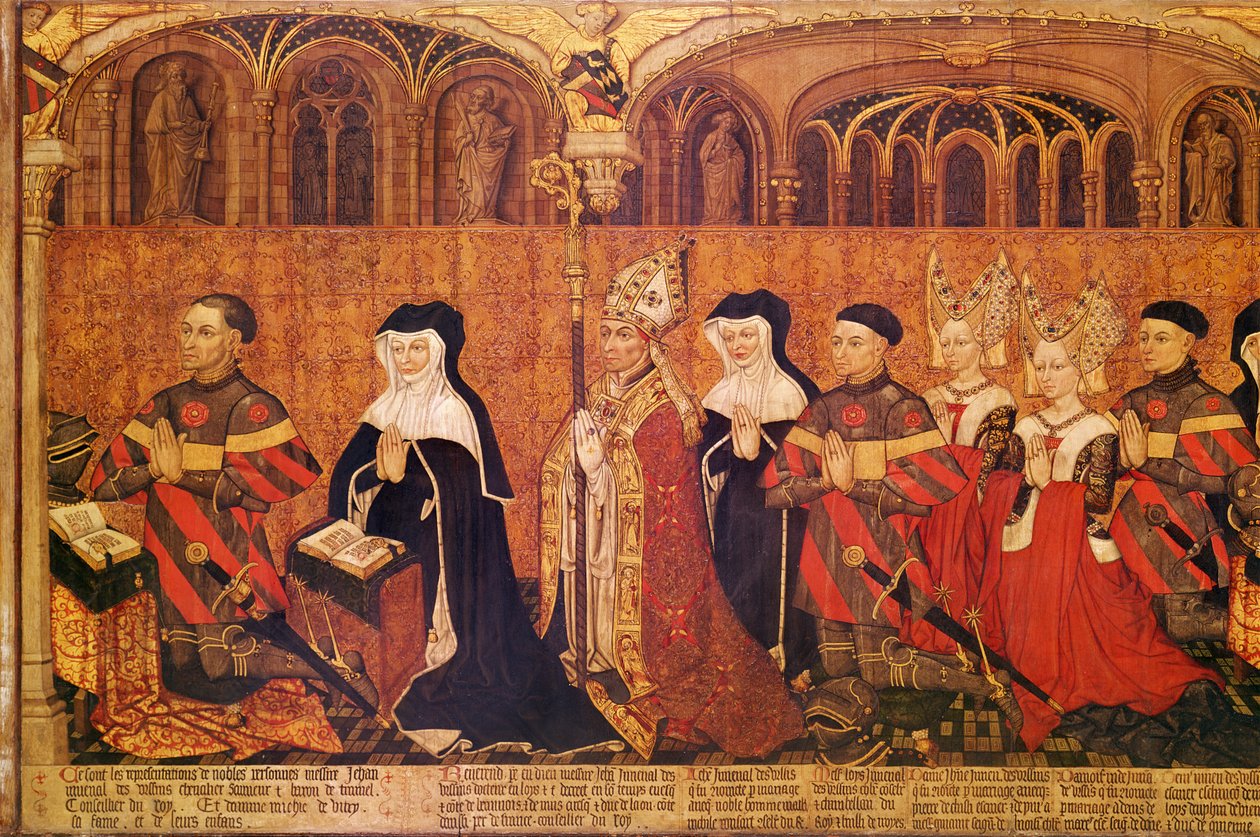 Jean I Jouvenel des Ursins (1360-1431) ma lona faletua, Michelle de Vitry (d.1456) ma lo latou aiga, 1445-49 (auiliiliga o le 375726)swed av French School