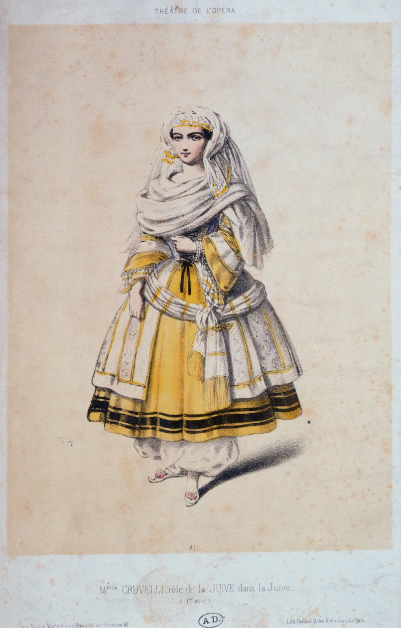 Jeanne Sophie Charlotte Cruvelli (1826-1907) i huvudrollen som La Juive, 1:a akten, ca 1850-60 av French School