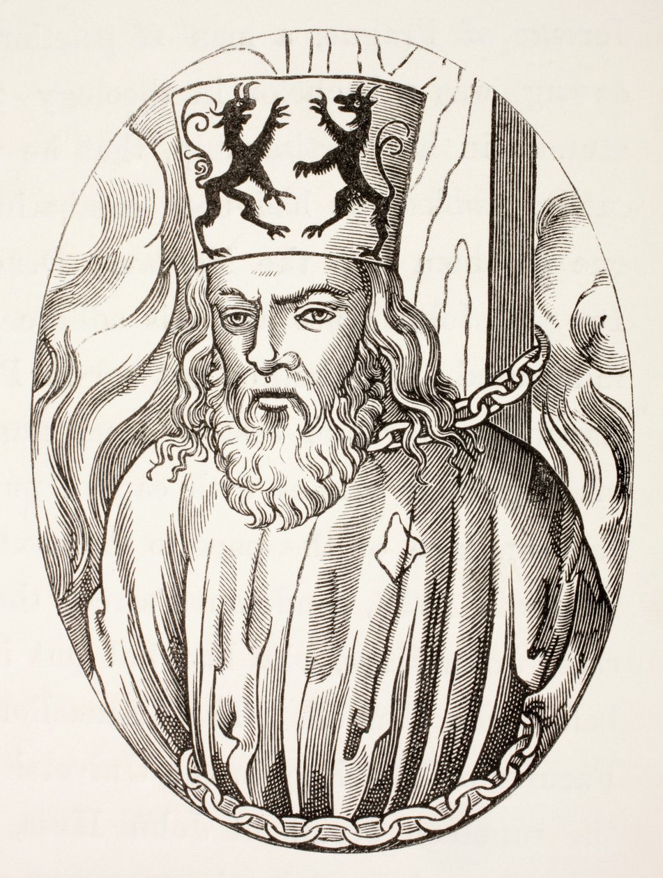 Hieronymus av Prag, från "Militärt och religiöst liv under medeltiden" av Paul Lacroix, publicerad i London ca 1880 av French School