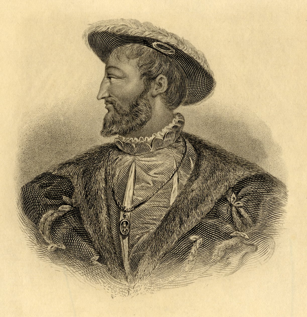 Kung Francois I (1494-1547) av French School