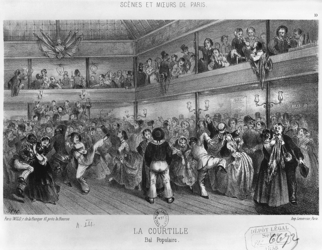 La Courtille, populær dans, indgraveret af Yves (1800-tallet) swed av French School