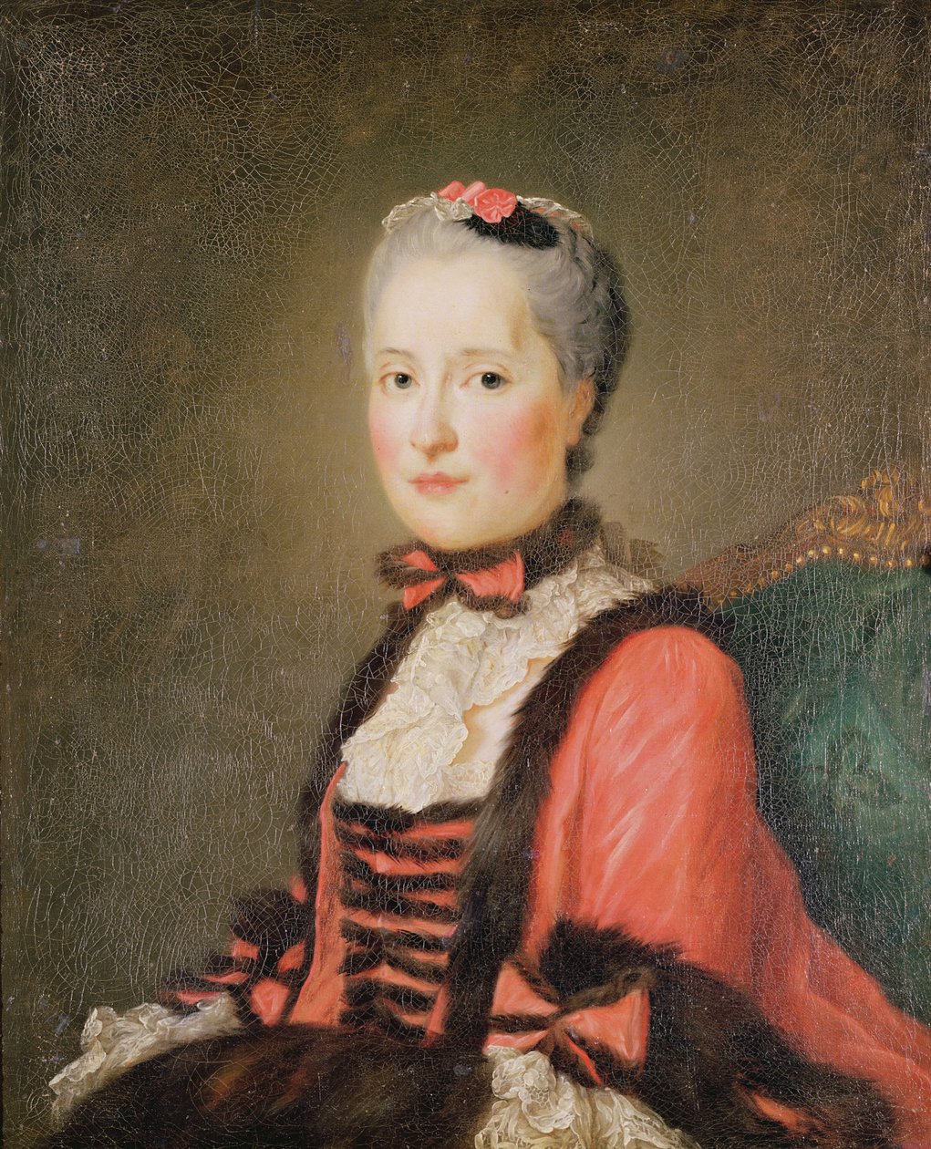 La Dauphine Marie-Josephe de Saxe (1731-67) tillskriven Jean Marc Nattier (1685-1766) eller Jean Baptiste Perroneau (1715-83) av French School