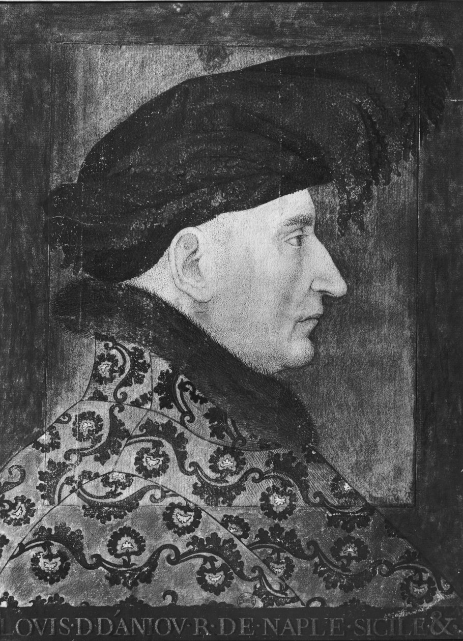 Ludvig II av Anjou (1377-1417) kung av Neapel och Sicilien, 1410 av French School