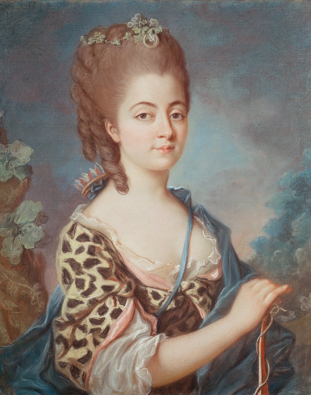 Madame Dupin de Francueil (1748-1821) född Marie Aurore de Saxe (pastell på papper) av French School