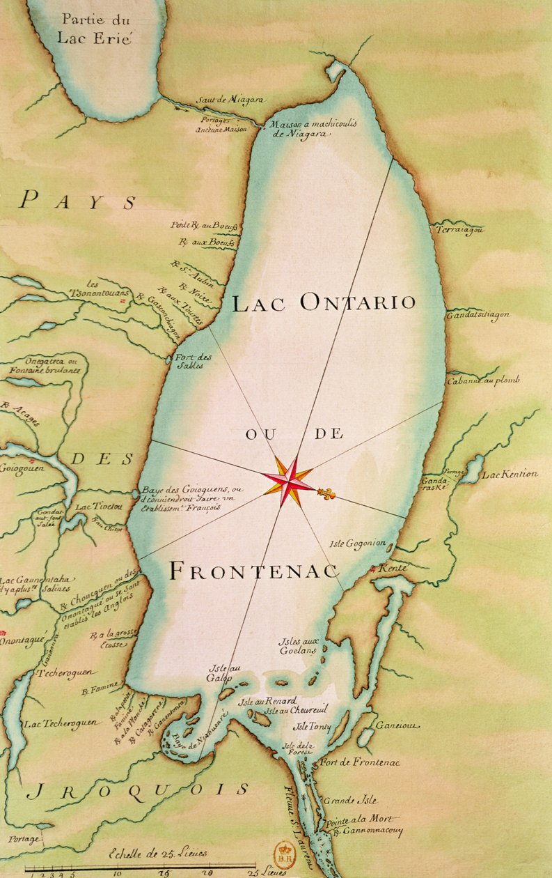 Karta över Lake Ontario av French School