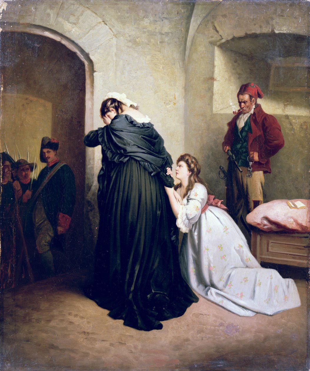 Marie Antoinette avgår till sin avrättning (en av par) av French School