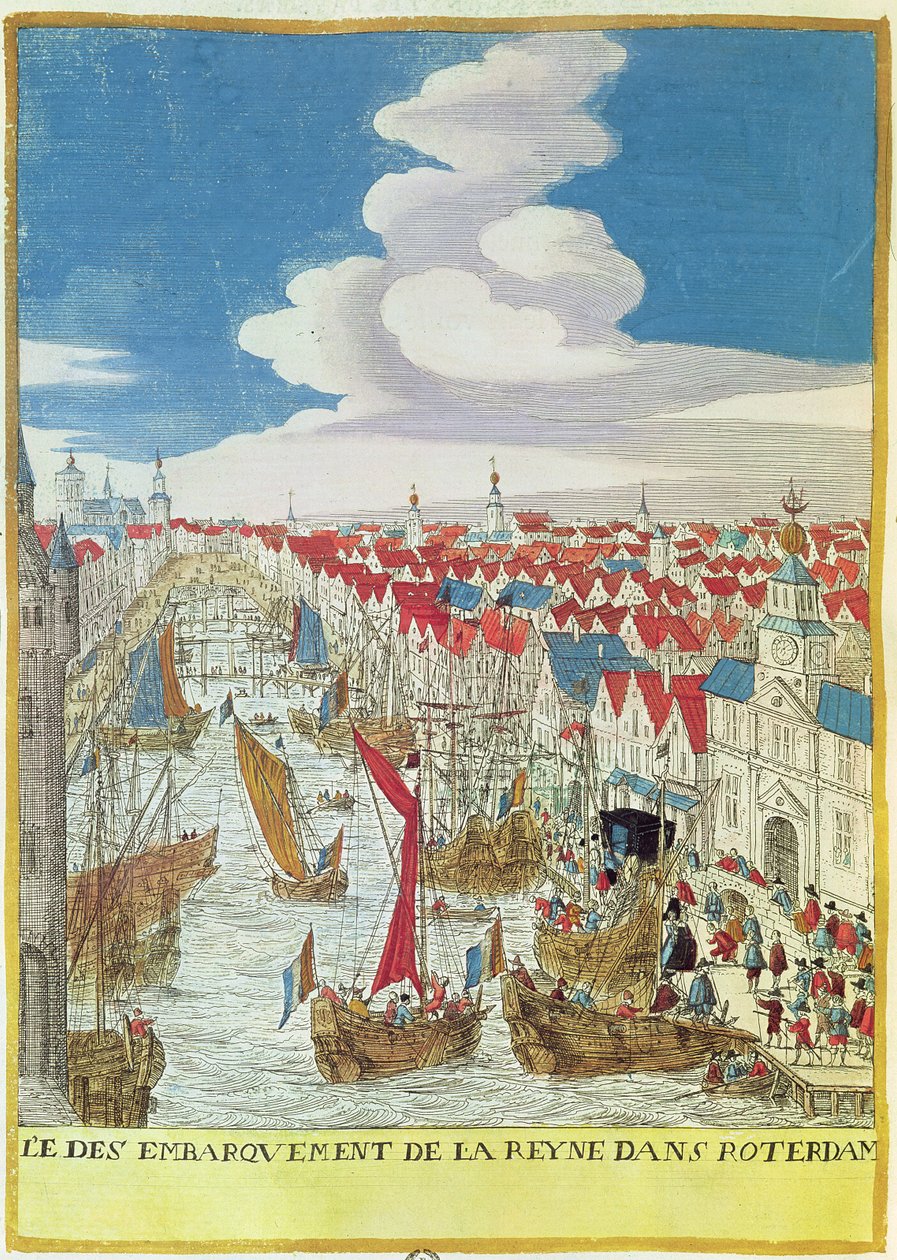 Marie de Medici (1573-1642) Landstigning i Rotterdam, 1639 av French School