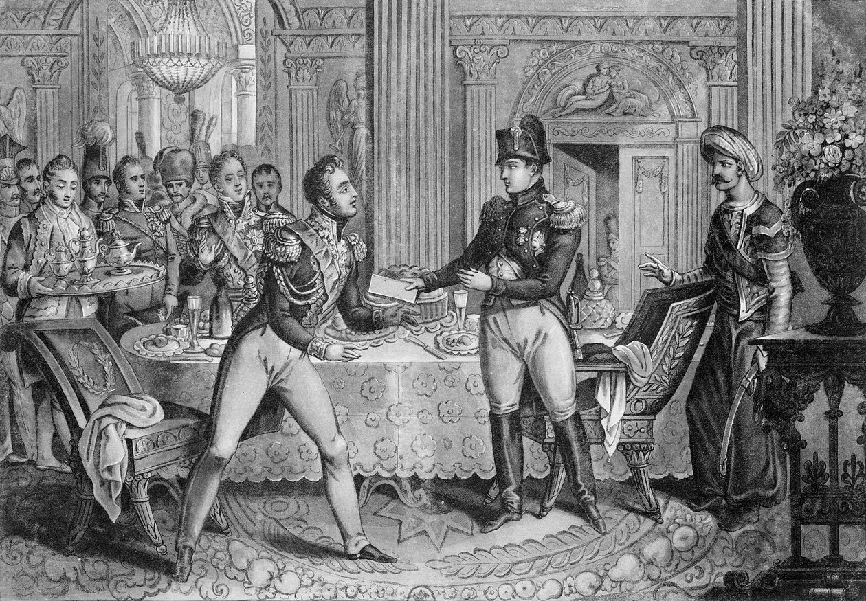 Marshal Pierre Francois Joseph Lefebvre (1755-1820) Na faia le Duke o Dantzig e Napoleon (1769-1821) ina ua maeʻa le Siege o Dantzig, 26 Me 1807 swed av French School