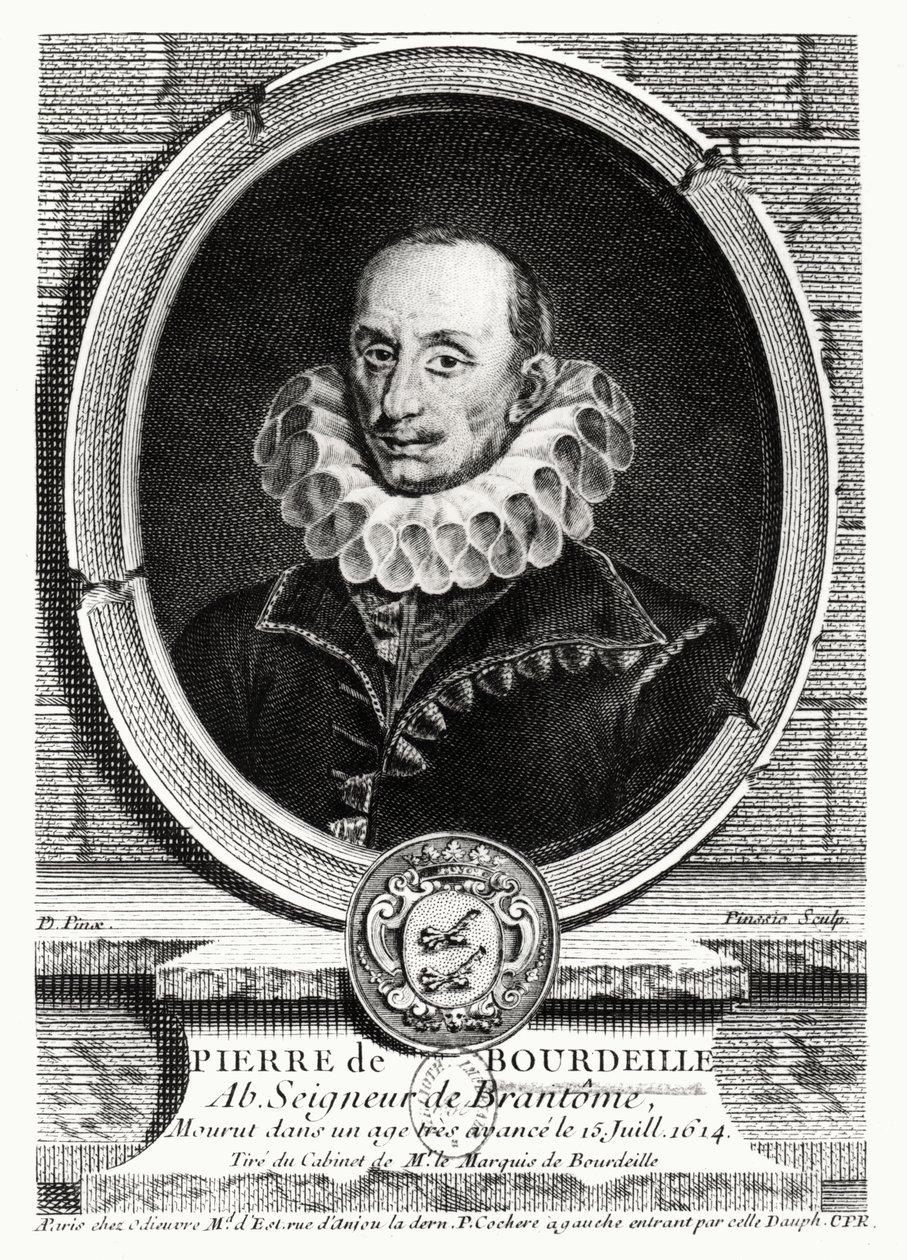 Medaljonportræt af Pierre de Bourdeille (1540-1614) Abbed af Brantome swed av French School