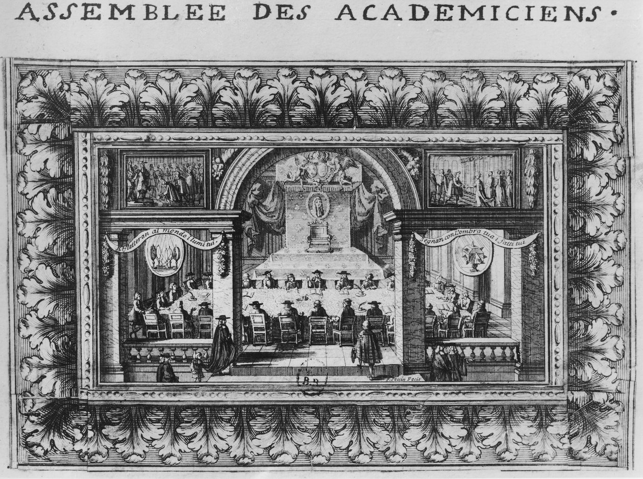 Möte på Academy Francaise 1635 av French School