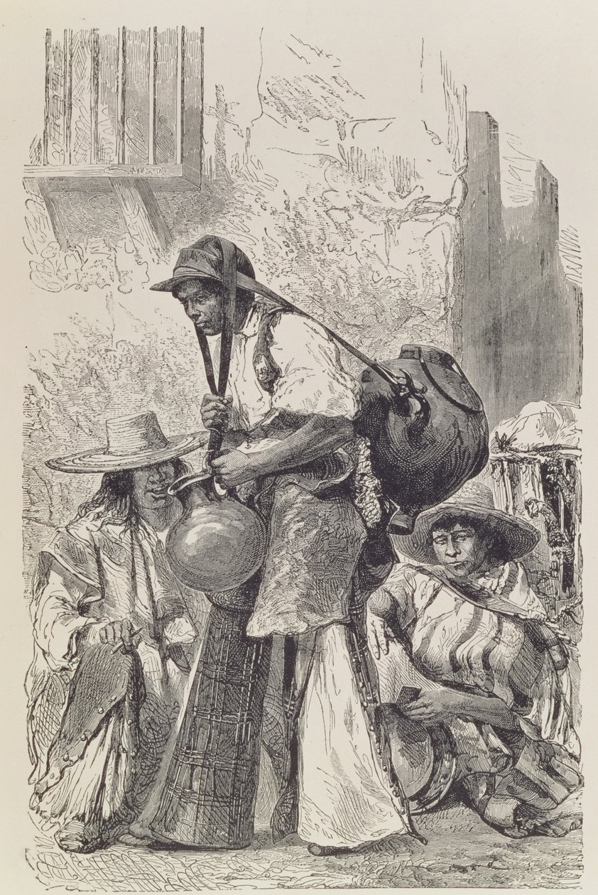 Mexikansk Water-Carrier, från "The Ancient Cities of the New World", av Claude-Joseph-Desire Charnay, pub. 1887 av French School