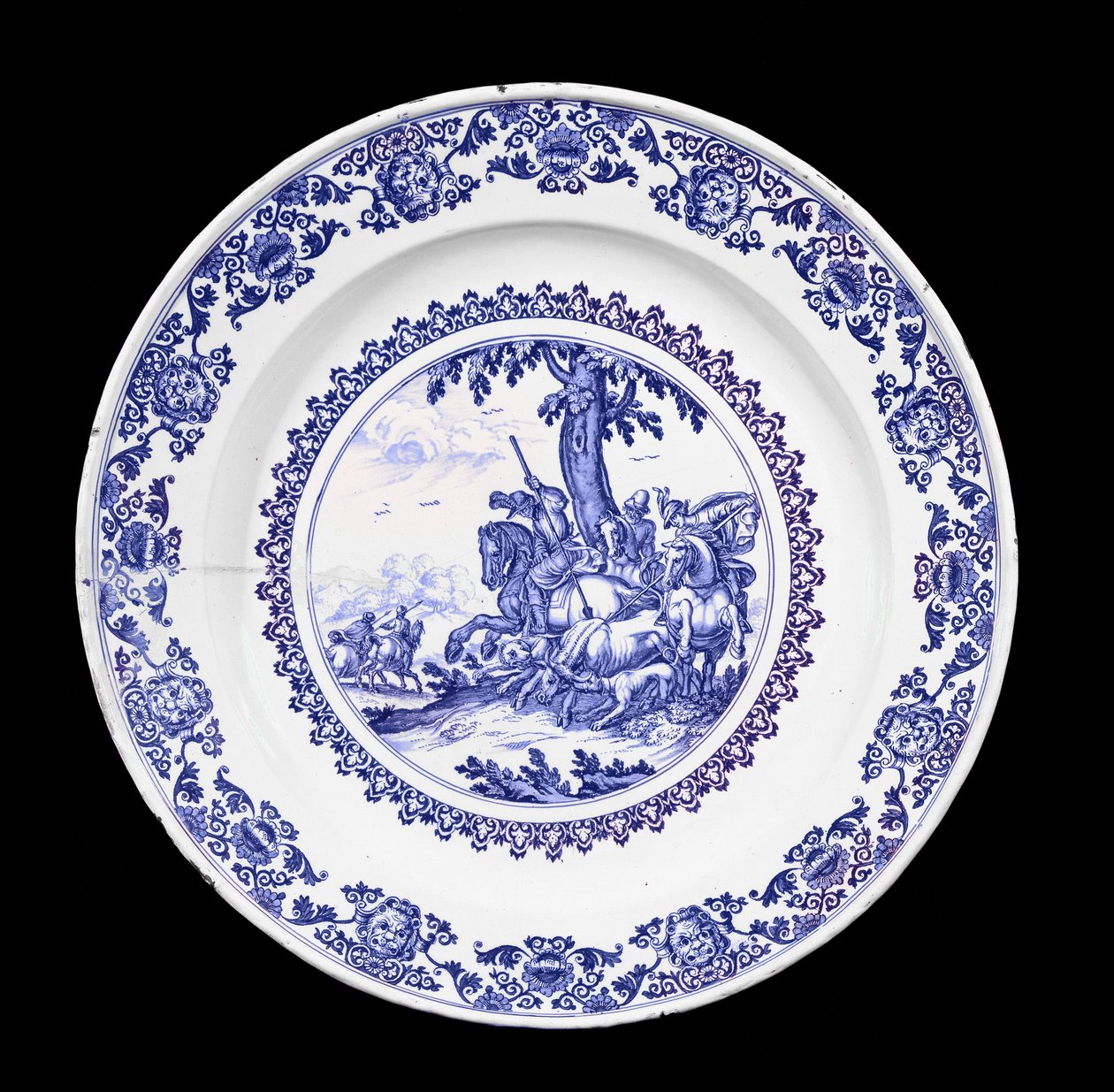 Moustiers fat, troligen målat av Gaspard Viry (1668-1720), ca 1700 (fajans) av French School