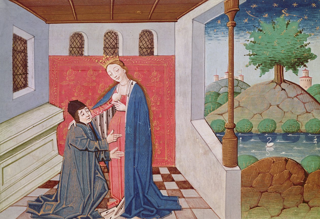 Ms 3045 fol.40v Dialog mellan Boethius och filosofi, från 